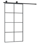 Porta Scorrevole in Vetro ESG e Alluminio 102,5x205 cm con Ferramenta