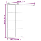 Porta Scorrevole in Vetro ESG e Alluminio 102,5x205 cm con Ferramenta