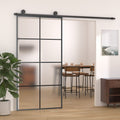 Porta Scorrevole in Vetro ESG e Alluminio 102,5x205 cm con Ferramenta