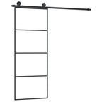 Porta Scorrevole in Vetro ESG e Alluminio 76x205 cm con Ferramenta