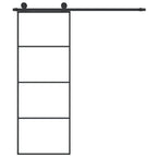 Porta Scorrevole in Vetro ESG e Alluminio 76x205 cm con Ferramenta