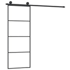 Porta Scorrevole in Vetro ESG e Alluminio 76x205 cm con Ferramenta