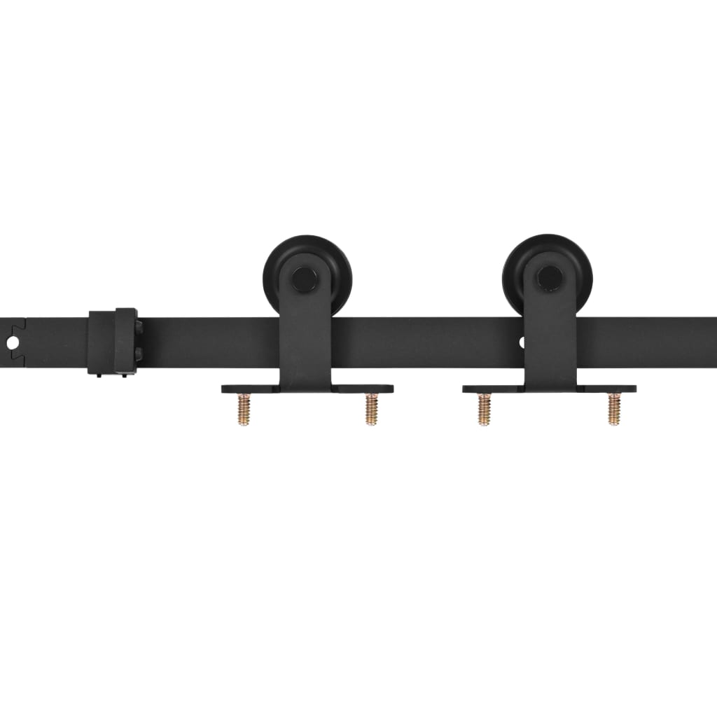 Porta Scorrevole con Ferramenta 90x205cm Vetro ESG Alluminio Nero