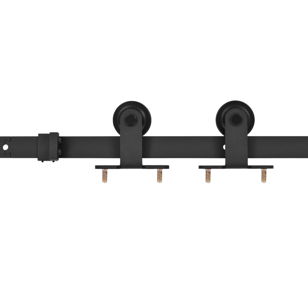 Porta Scorrevole con Ferramenta 102,5x205 cm Vetro ESG Alluminio Nero