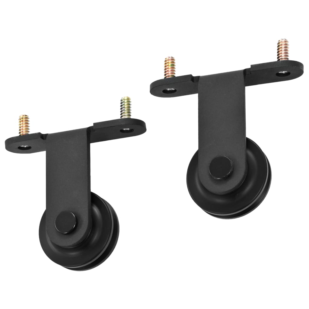Porta Scorrevole con Ferramenta 102,5x205 cm Vetro ESG Alluminio Nero