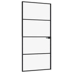 Porta Interna Nera 93x201,5cm Vetro Temperato Alluminio
