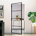 Porta Interna Nera 93x201,5cm Vetro Temperato Alluminio