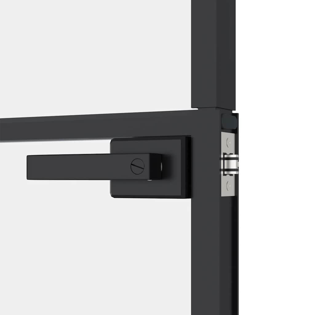 Porta Interna Nera 83x201,5cm Vetro Temperato Alluminio