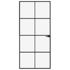 Porta Interna Nera 93x201,5cm Vetro Temperato Alluminio