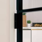 Porta Interna Nera 102x201,5 cm Vetro Temperato Alluminio