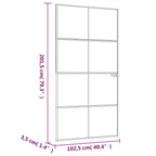 Porta Interna Nera 102x201,5 cm Vetro Temperato Alluminio