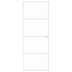 Porta Interna Bianca 76x201,5 cm Vetro Temperato Alluminio Slim
