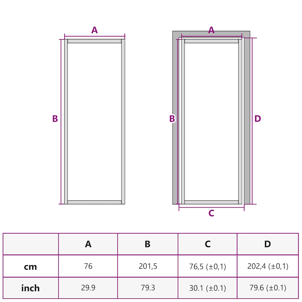 Porta Interna Bianca 76x201,5 cm Vetro Temperato Alluminio Slim