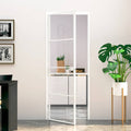 Porta Interna Bianca 76x201,5 cm Vetro Temperato Alluminio Slim