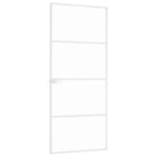 Porta Interna Bianca 83x201,5 cm Vetro Temperato Alluminio