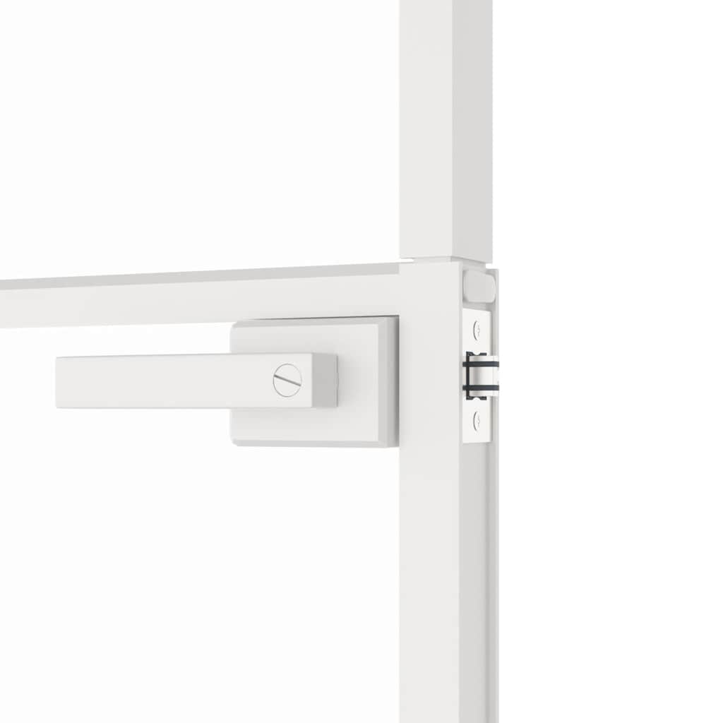 Porta Interna Bianca 83x201,5 cm Vetro Temperato Alluminio