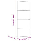 Porta Interna Bianca 83x201,5 cm Vetro Temperato Alluminio
