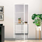 Porta Interna Bianca 83x201,5 cm Vetro Temperato Alluminio