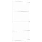 Porta Interna Bianca 102,5x201,5 cm Vetro Temperato Alluminio Slim