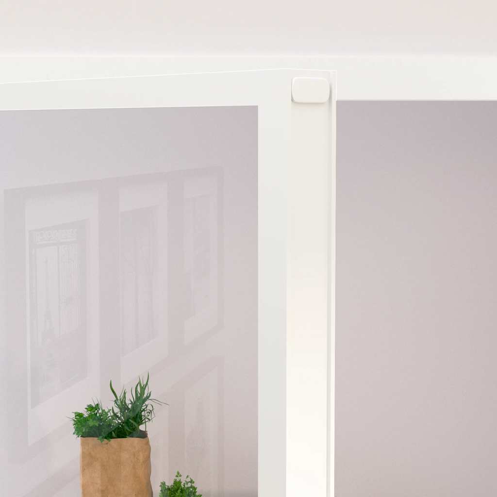 Porta Interna Bianca 102,5x201,5 cm Vetro Temperato Alluminio Slim
