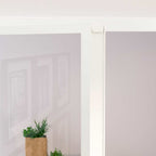 Porta Interna Bianca 102,5x201,5 cm Vetro Temperato Alluminio Slim