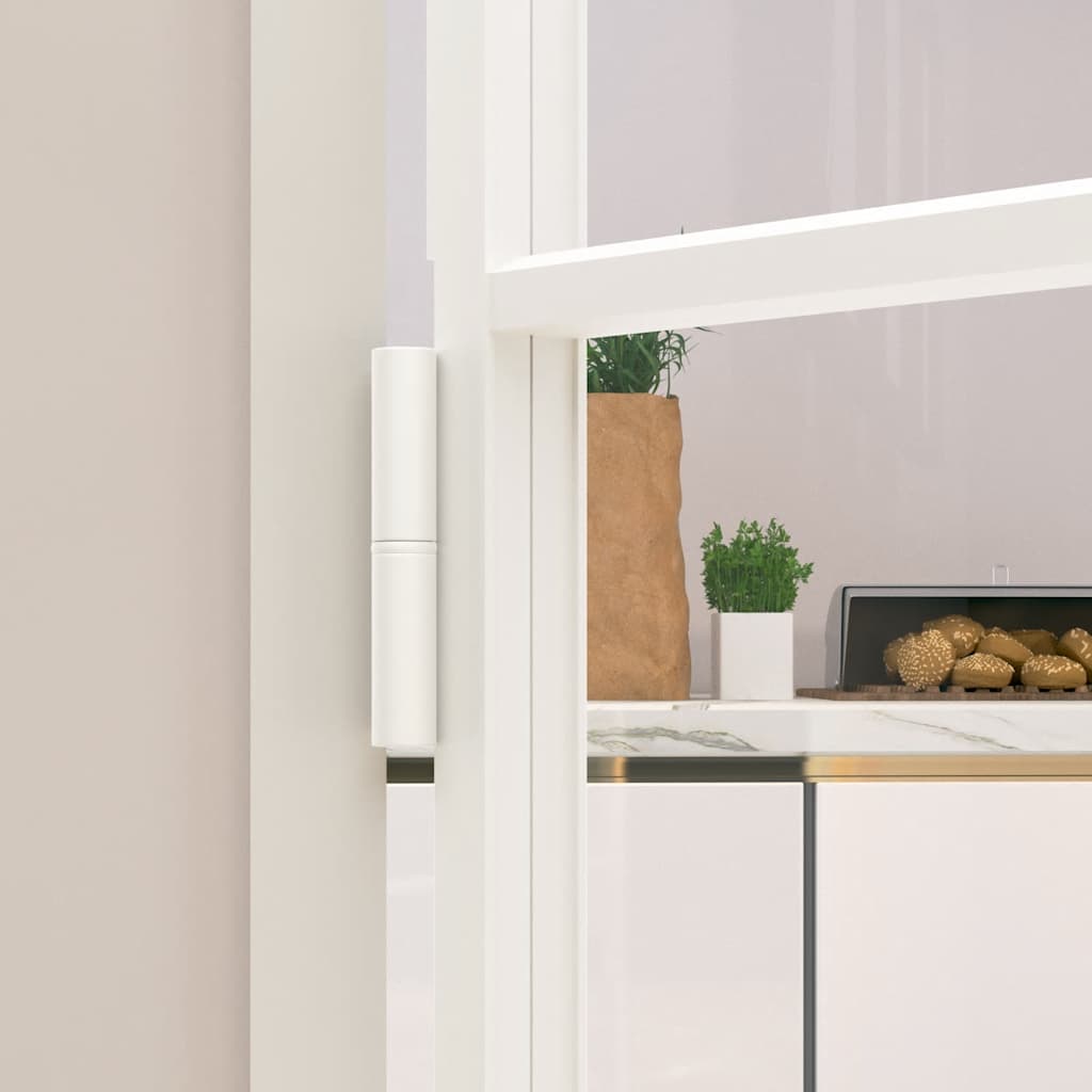 Porta Interna Bianca 102,5x201,5 cm Vetro Temperato Alluminio Slim