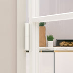 Porta Interna Bianca 102,5x201,5 cm Vetro Temperato Alluminio Slim