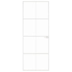Porta Interna Bianca 76x201,5 cm Vetro Temperato Alluminio Slim