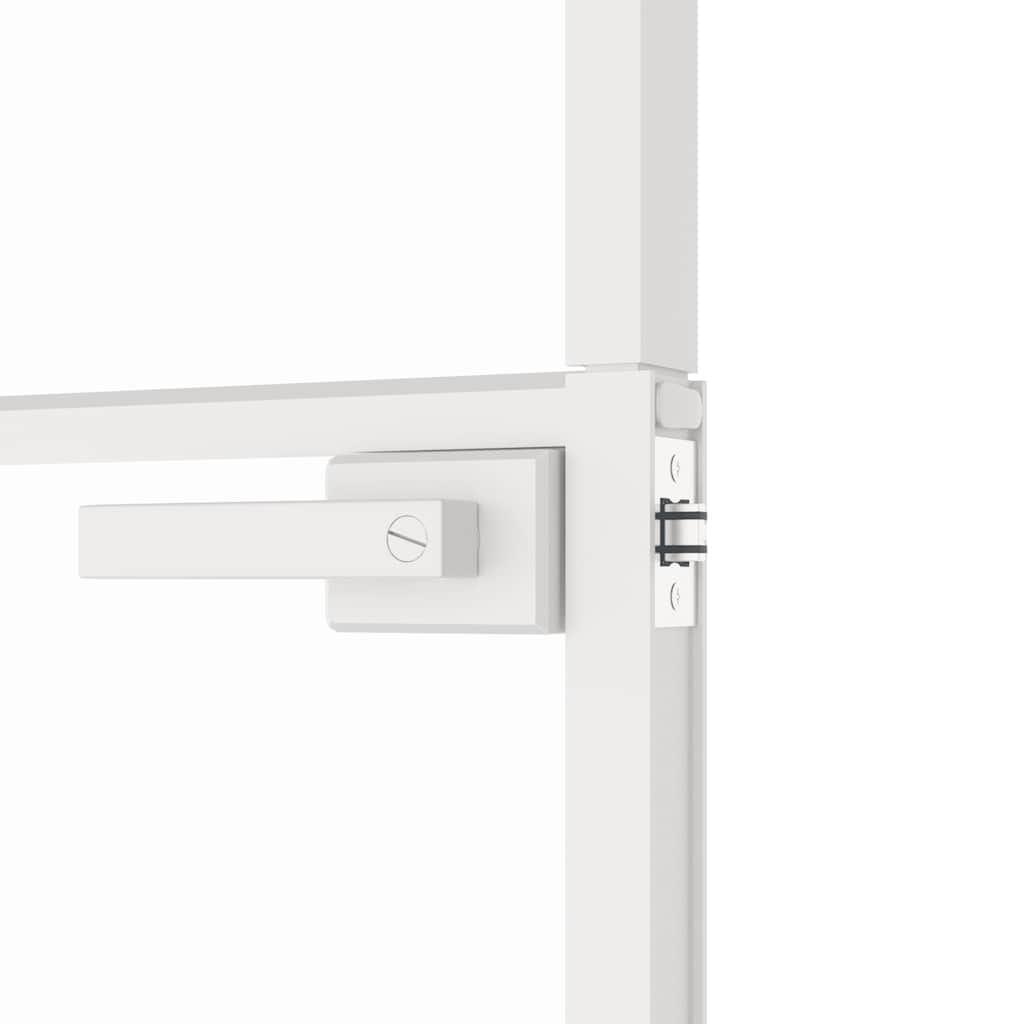 Porta Interna Bianca 76x201,5 cm Vetro Temperato Alluminio Slim