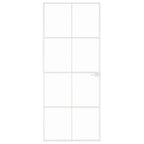 Porta Interna Bianca 83x201,5 cm Vetro Temperato Alluminio Slim