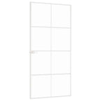 Porta Interna Bianca 93x201,5cm Vetro Temperato Alluminio Slim