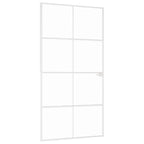 Porta Interna Bianca 102x201,5 cm Vetro Temperato Alluminio Slim