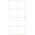 Porta Interna Bianca 102x201,5 cm Vetro Temperato Alluminio Slim