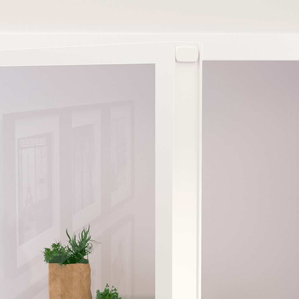 Porta Interna Bianca 102x201,5 cm Vetro Temperato Alluminio Slim