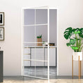 Porta Interna Bianca 102x201,5 cm Vetro Temperato Alluminio Slim