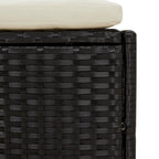 Bordo per Spa Nero in Polyrattan e Legno Massello di Acacia