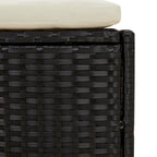Panche per Spa con Cuscini 2 pz in Polyrattan Nero