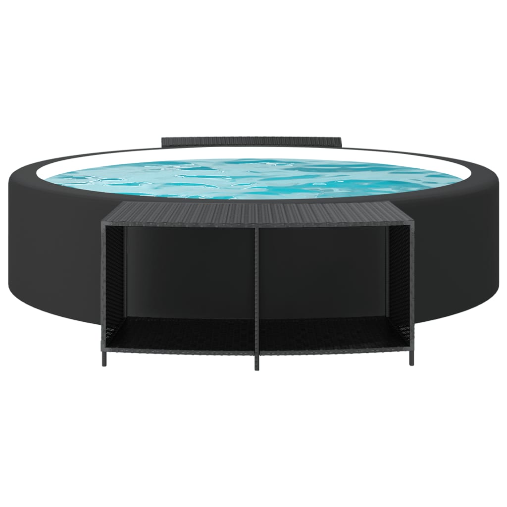 Scaffali Portaoggetti 2 pz in Polyrattan Nero 105x45x55 cm
