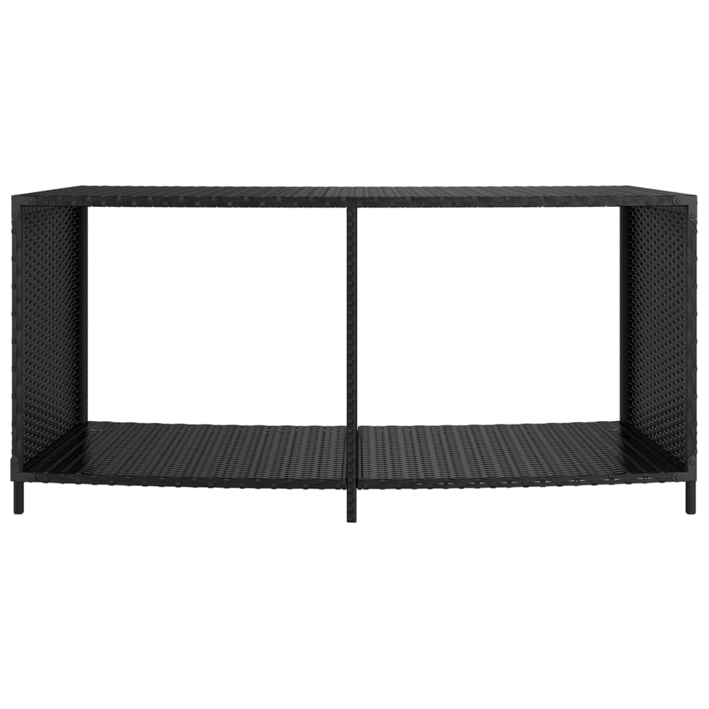 Scaffali Portaoggetti 2 pz in Polyrattan Nero 105x45x55 cm