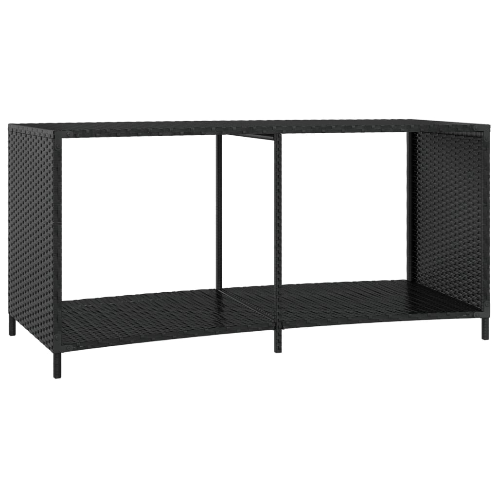 Scaffali Portaoggetti 2 pz in Polyrattan Nero 105x45x55 cm