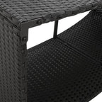 Scaffali Portaoggetti 2 pz in Polyrattan Nero 105x45x55 cm