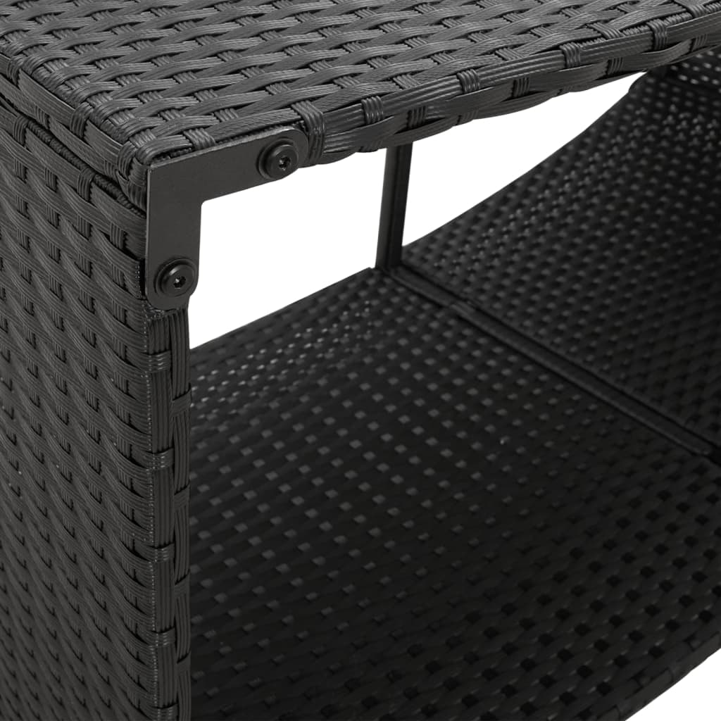 Scaffali Portaoggetti 2 pz in Polyrattan Nero 105x45x55 cm