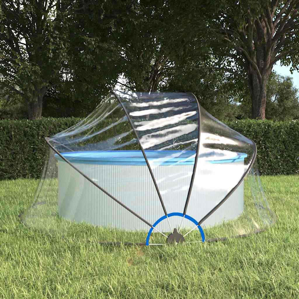 Cupola per Piscina Rotonda 315x158 cm PVC Trasparente