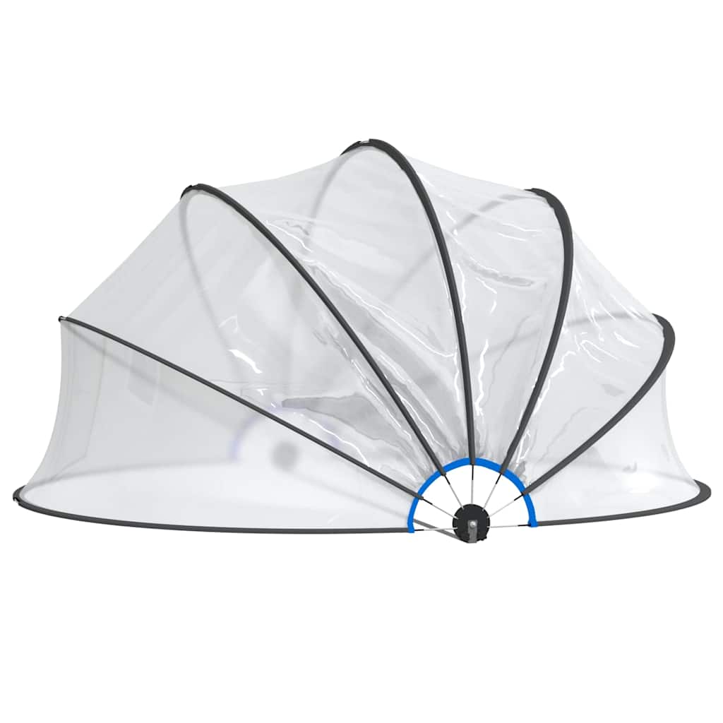 Cupola per Piscina Rotonda 406x203 cm PVC con Struttura in Fibra di Vetro