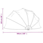 Cupola per Piscina Rotonda 406x203 cm PVC con Struttura in Fibra di Vetro