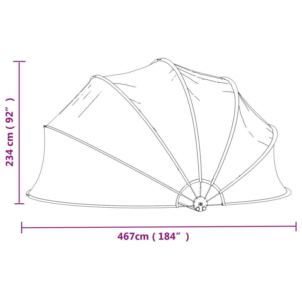 Cupola per Piscina Rotonda 467x234 cm PVC Trasparente