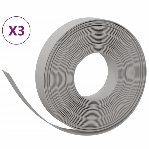 Bordature da Giardino 3 pz Grigie 10 m 10 cm Polietilene