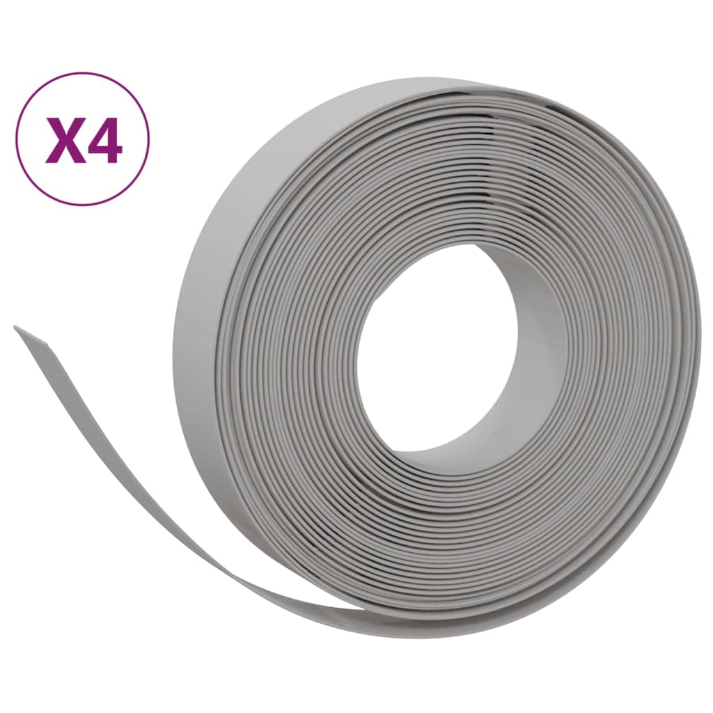 Bordature da Giardino 4 pz Grigie 10 m 10 cm Polietilene