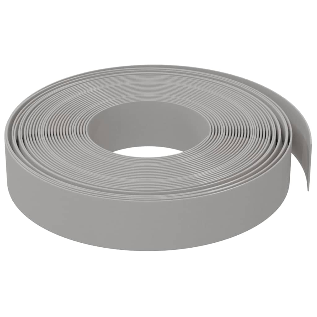 Bordature da Giardino 5 pz Grigie 10 m 10 cm Polietilene
