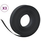Bordature da Giardino 3 pz Nere 10 m 10 cm Polietilene